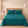 Deep Teal 3 Pc Plain Bedspread Set by MeruHome
