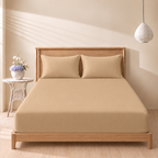 Sand Beige Fitted 3-piece bedsheet set