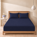 Deep Sea Blue Fitted 3-piece bedsheet set