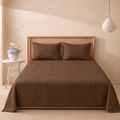 Chocolate Brown 3 Pc Plain Bedspread Set