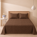 Chocolate Brown 3 Pc Plain Bedspread Set
