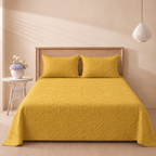 Golden Mustard 3 Pc Plain Bedspread Set by MeruHome