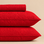 Ruby Red 3 Pc Plain Bedspread Set by MeruHome – gallery view 2
