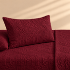 Burgundy 3 Pc Plain Bedspread Set