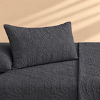 Graphite Grey 3 Pc Plain Bedspread Set