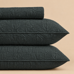 Charcoal Green 3 Pc Plain Bedspread Set by MeruHome – gallery view 2