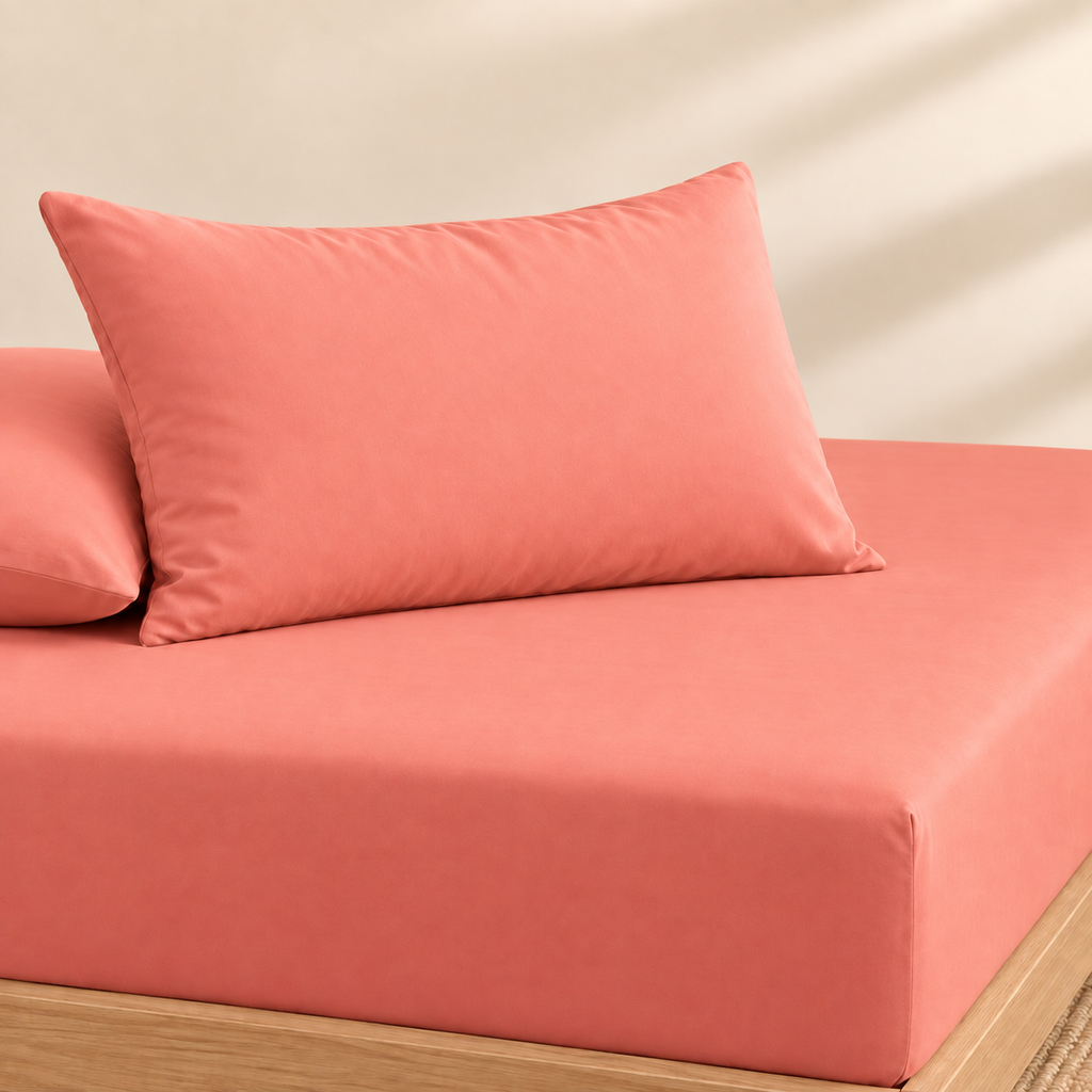 Terracotta Fitted 3-piece bedsheet set – detail 2