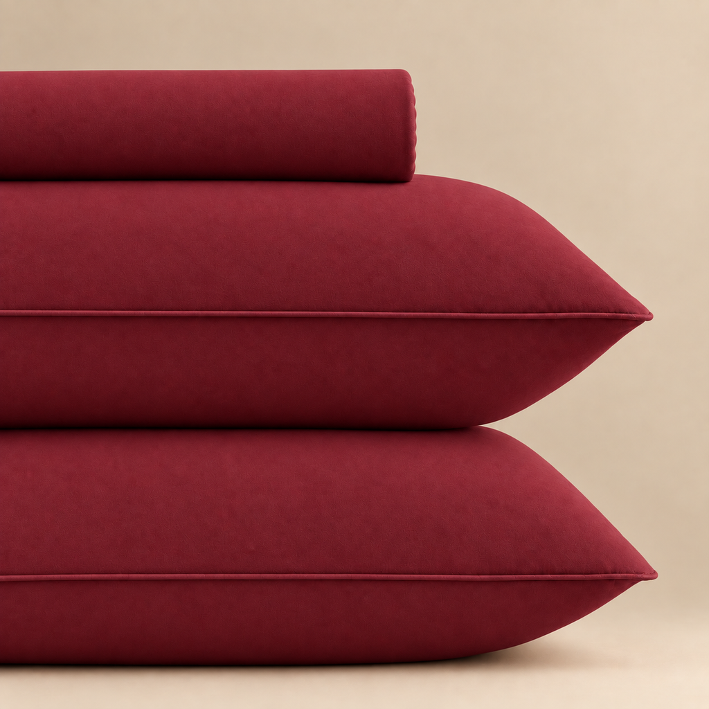 Cranberry Fitted 3-piece bedsheet set – detail 3
