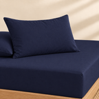 Deep Sea Blue Fitted 3-piece bedsheet set – detail 3