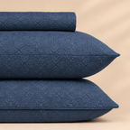Slate Blue 3 Pc Plain Bedspread Set
