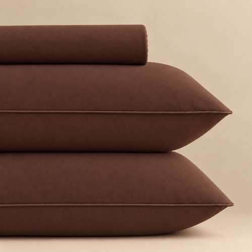 Chocolate Brown Fitted 3-piece bedsheet set – detail 3