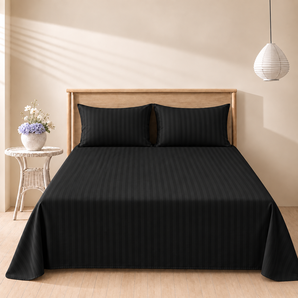 Black Tea Stripe 3-piece bedsheet set – detail 3