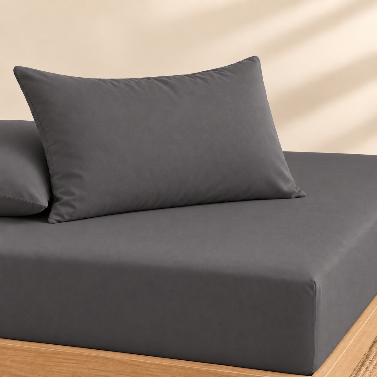 Ash Grey Fitted 3-piece bedsheet set – detail 3