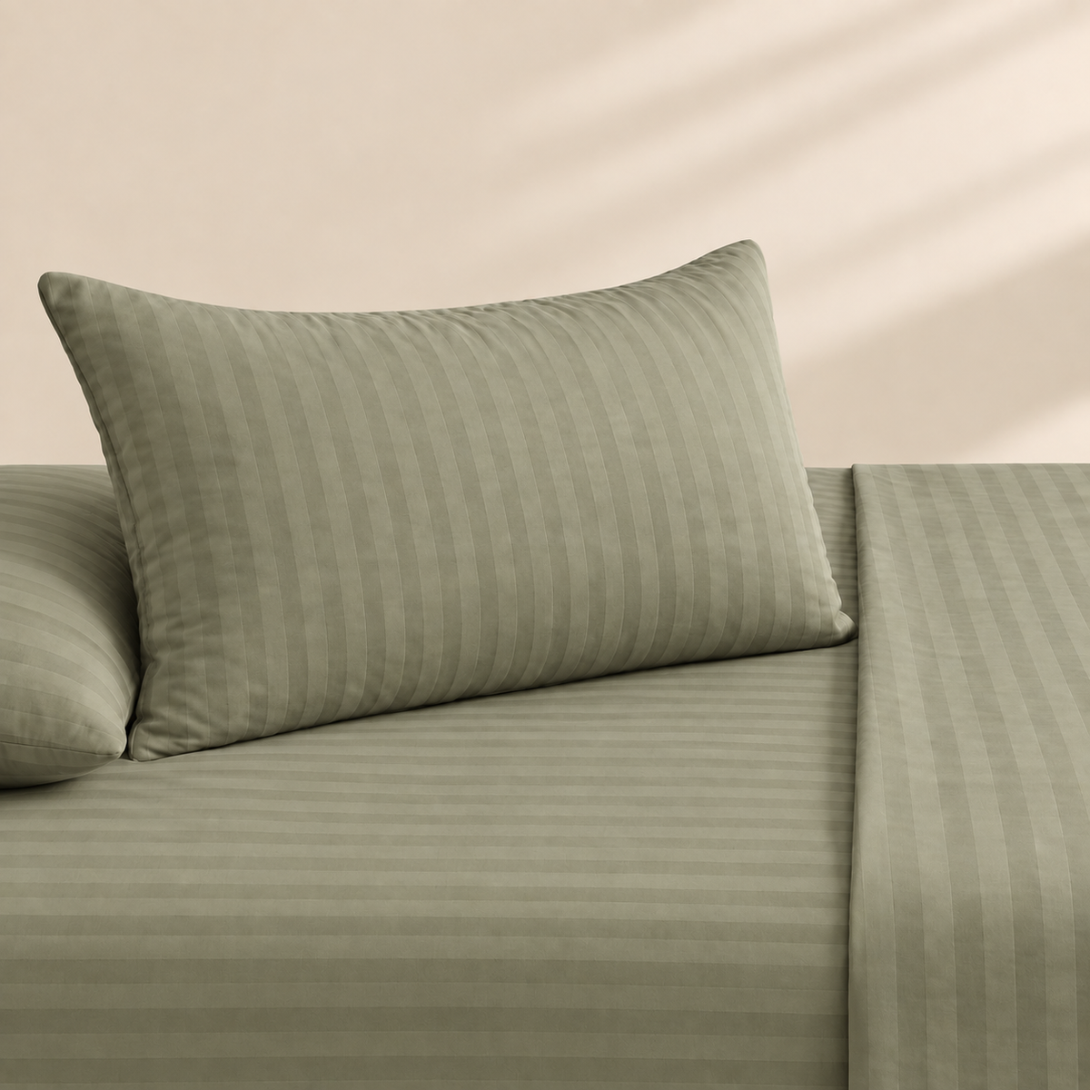 Matcha Stripe 3-piece bedsheet set – detail 3