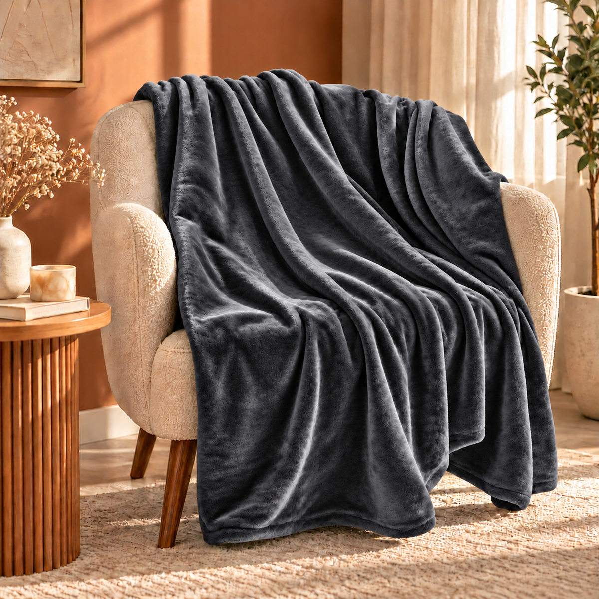 Ash Grey Plain Blanket 1
