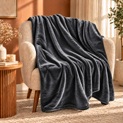Ash Grey Plain Blanket 1