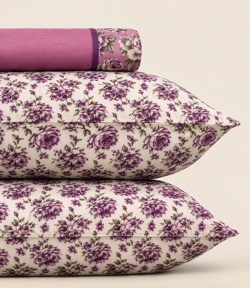 Pink Blossom 3 Pc Bed Sheet Set by MeruHome – gallery view 2