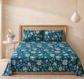 Blue Garden 3 Pc Bed Sheet Set by MeruHome