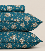 Blue Garden 3 Pc Bed Sheet Set by MeruHome – gallery view 2