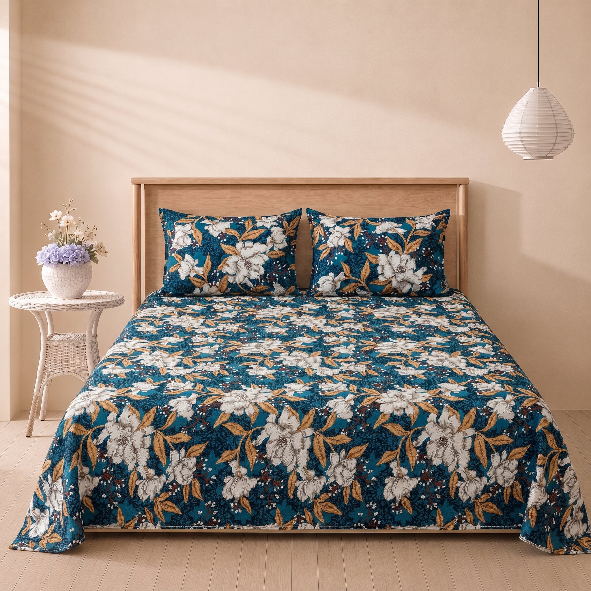 Blue Waves 3 Pc Bed Sheet Set by MeruHome