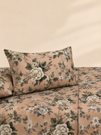 Beige Floral 3 Pc Bed Sheet Set by MeruHome – gallery view 3