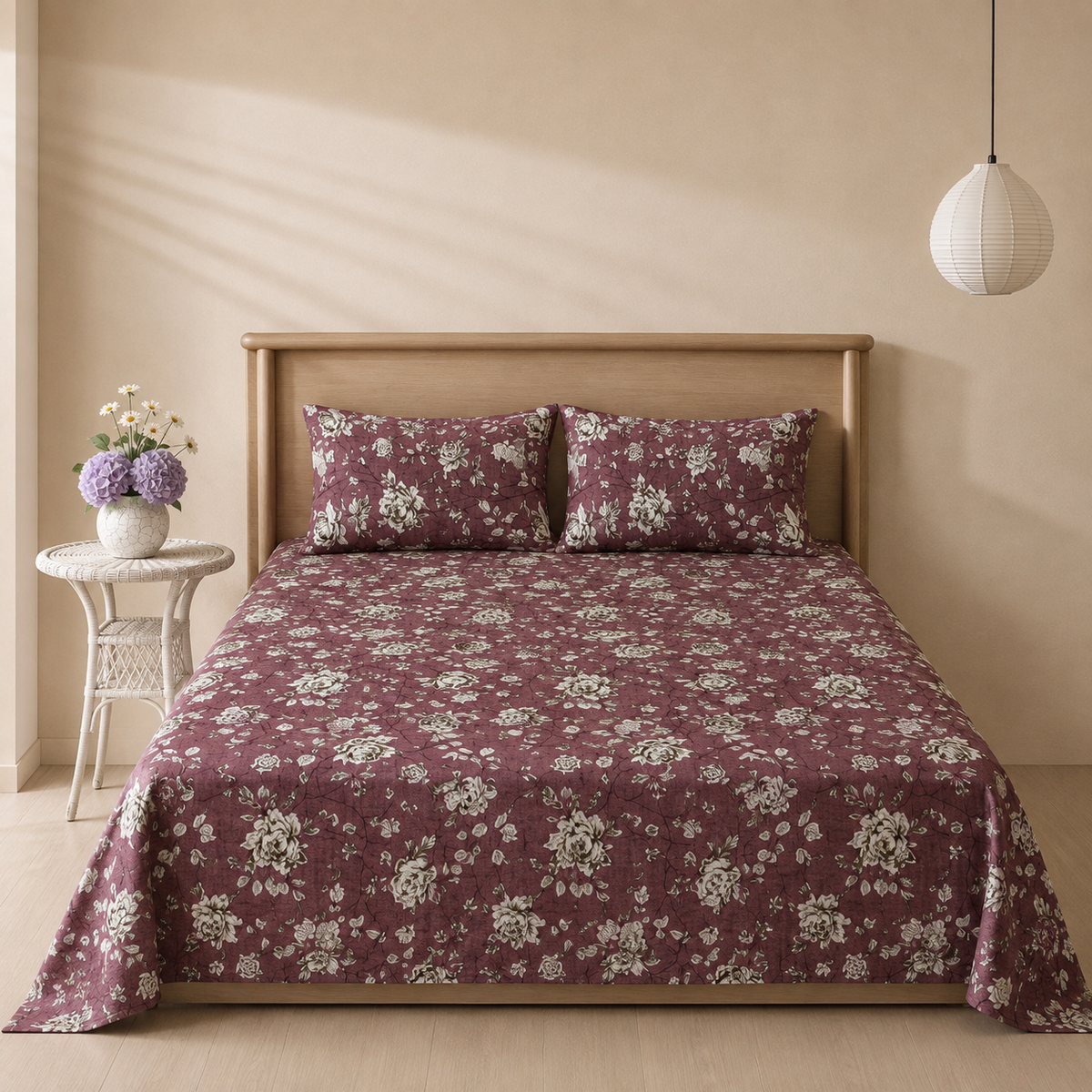 Classic Floral 3 Pc Bed Sheet Set by MeruHome
