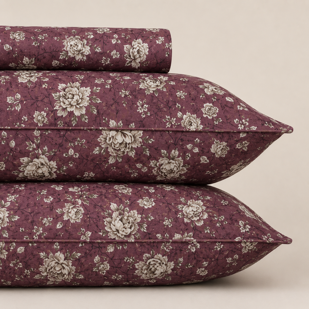 Classic Floral 3 Pc Bed Sheet Set by MeruHome – gallery view 2