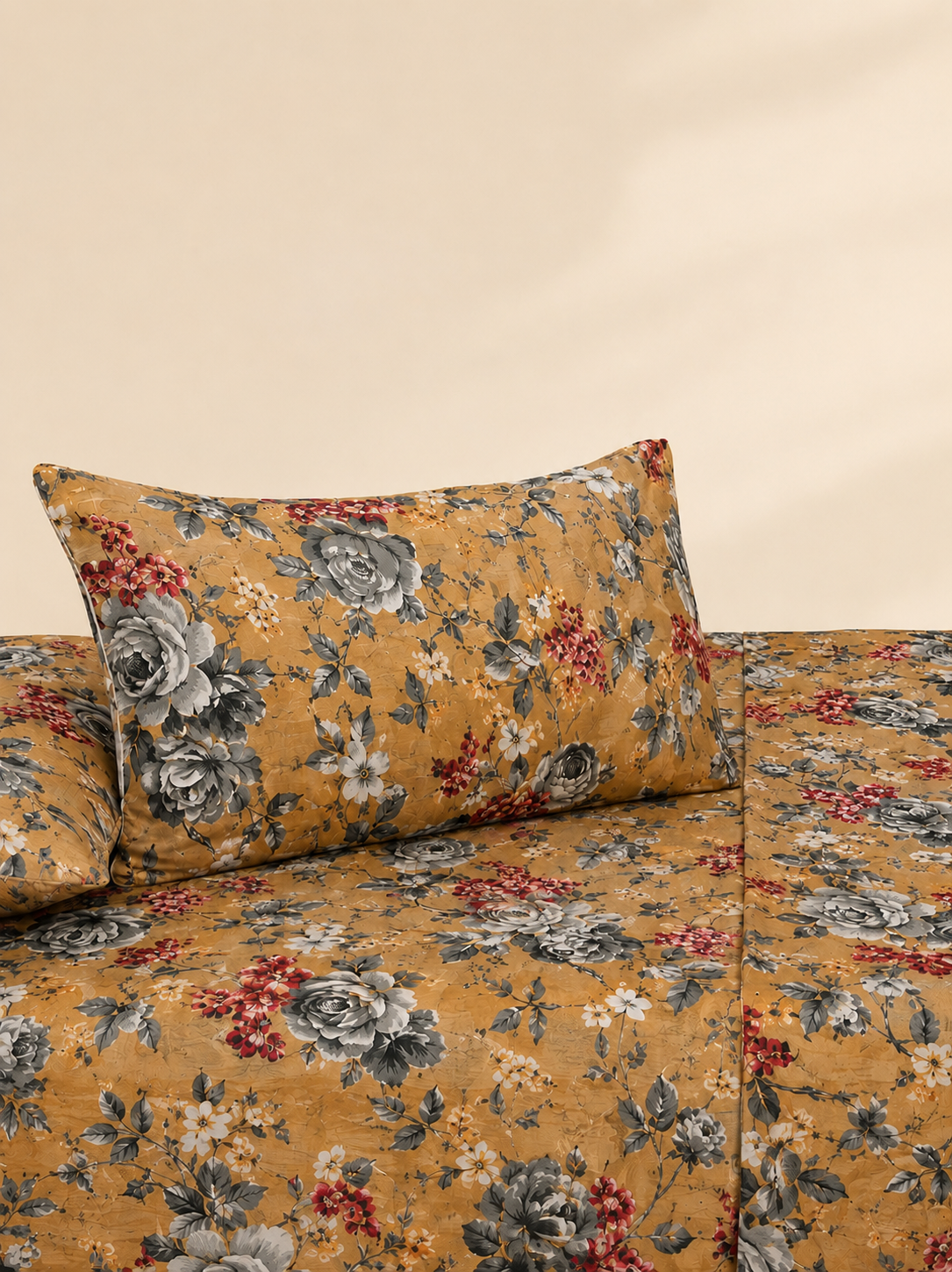Mustard Garden 3 Pc Bed Sheet Set by MeruHome – gallery view 3