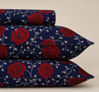Royal Red Floral 3 Pc Bed Sheet Set by MeruHome – gallery view 2