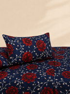 Royal Red Floral 3 Pc Bed Sheet Set by MeruHome – gallery view 3