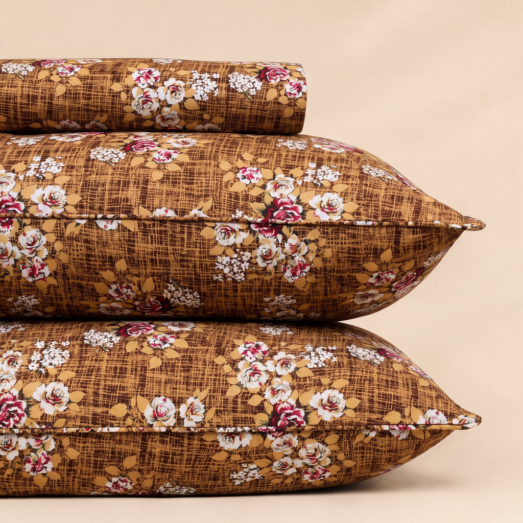 Soft Floral 3 Pc Bed Sheet Set by MeruHome – gallery view 2