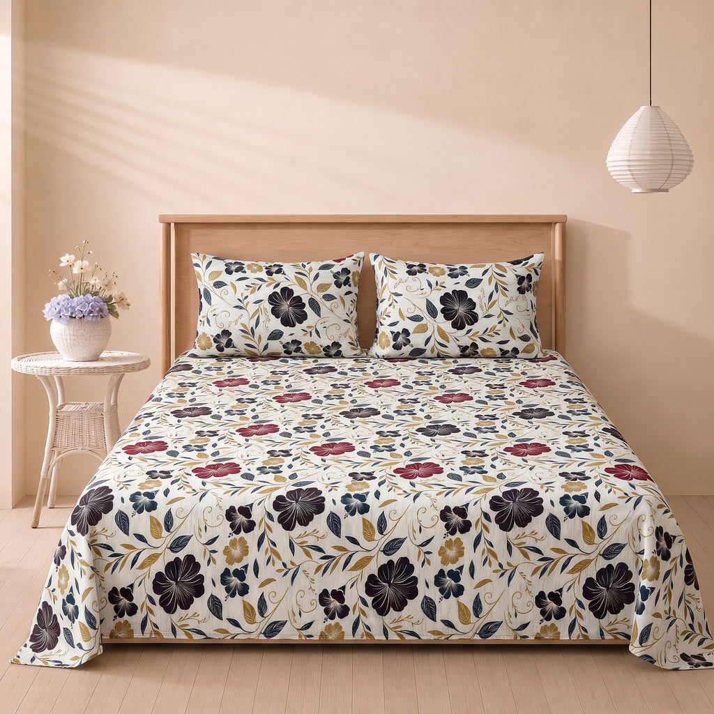 Classic Floral 3 Pc Bed Sheet Set by MeruHome