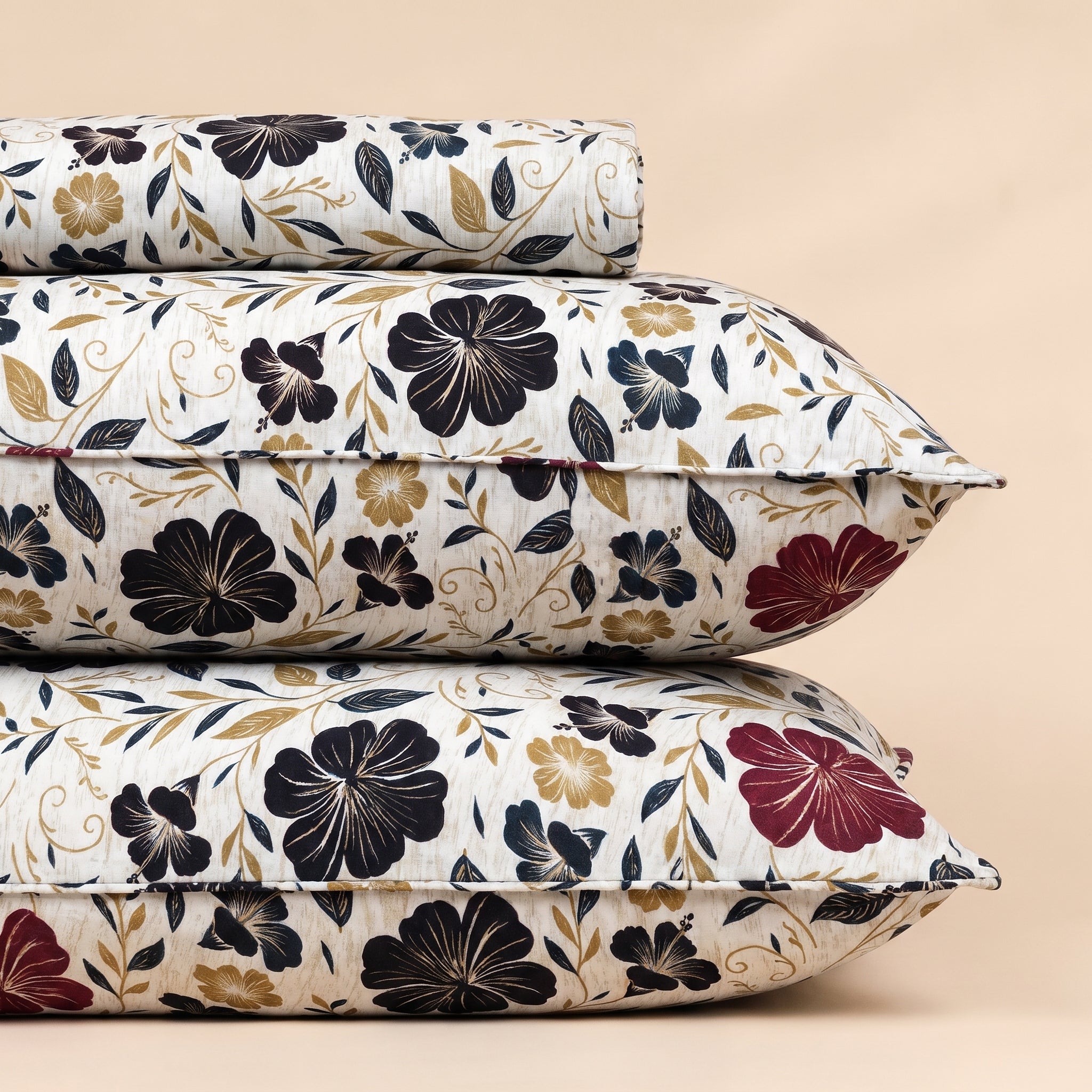 Classic Floral 3 Pc Bed Sheet Set by MeruHome – gallery view 2