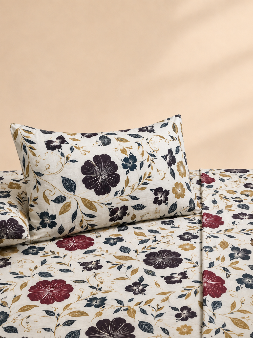 Classic Floral 3 Pc Bed Sheet Set by MeruHome – gallery view 3