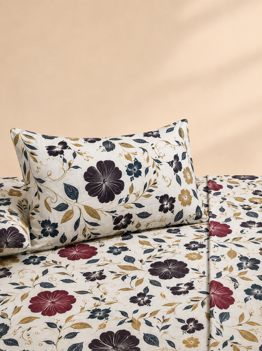 Classic Floral 3 Pc Bed Sheet Set by MeruHome – gallery view 3