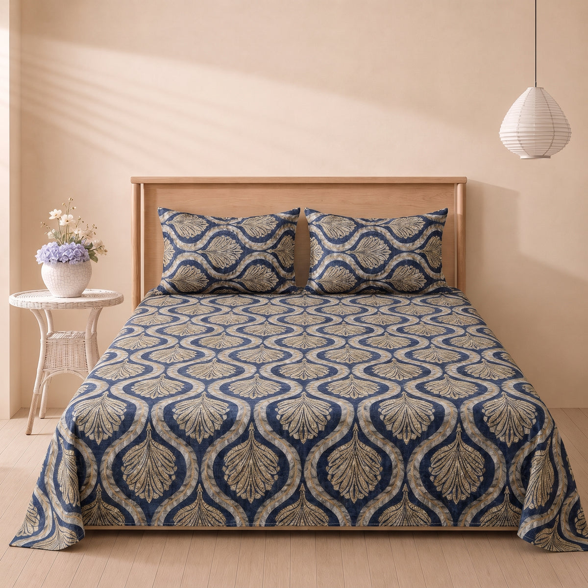 Leaf Pattern 3 Pc Bed Sheet Set by MeruHome