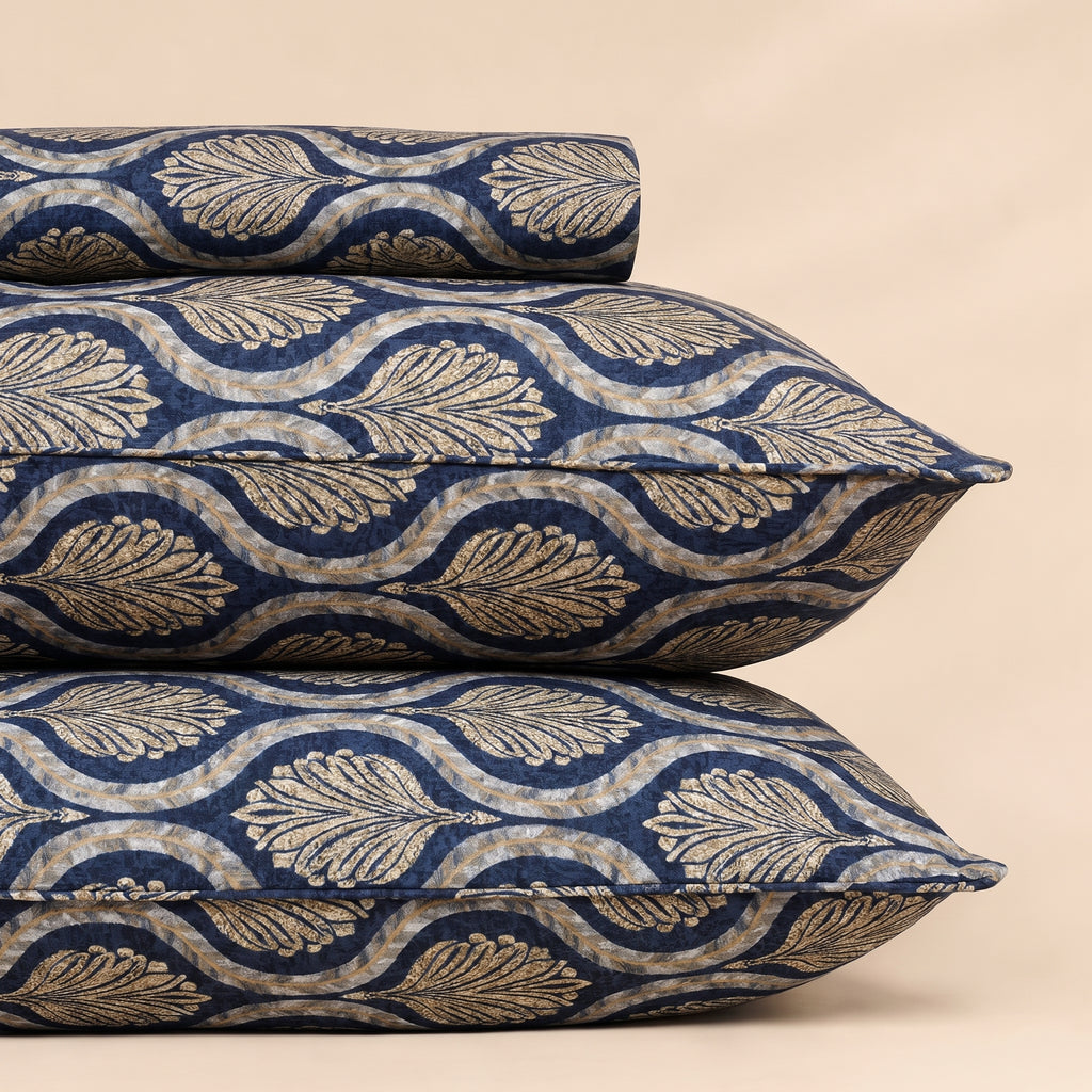 Leaf Pattern 3 Pc Bed Sheet Set by MeruHome – gallery view 2