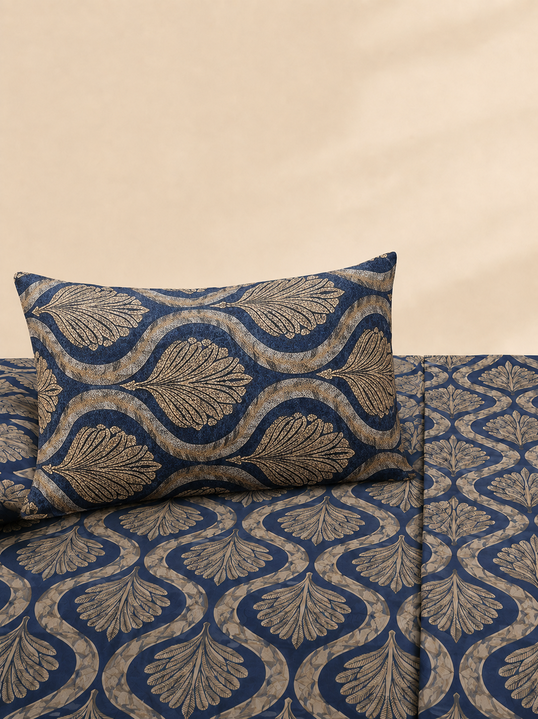 Leaf Pattern 3 Pc Bed Sheet Set by MeruHome – gallery view 3