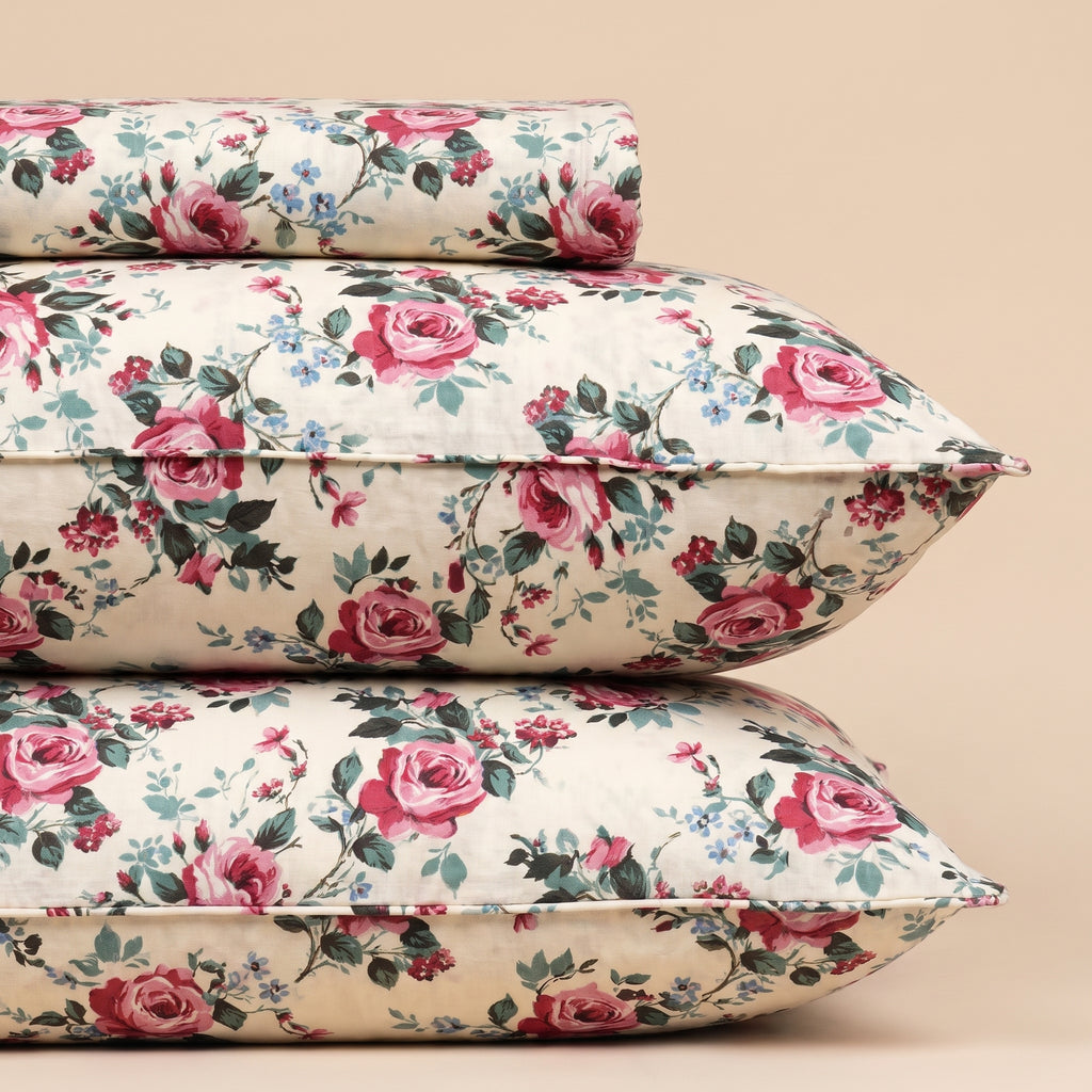 Pink Rose Cottage 3 Pc Bed Sheet Set by MeruHome – gallery view 2