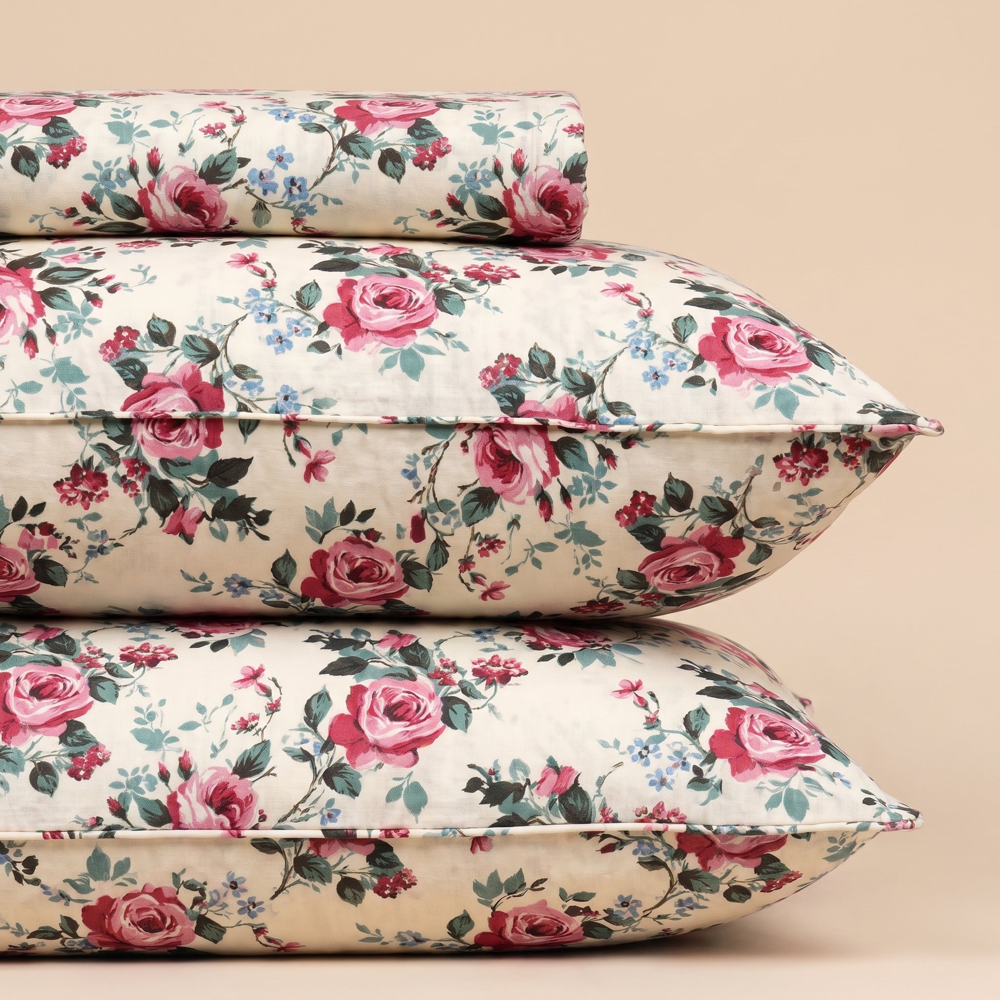 Pink Rose Cottage 3 Pc Bed Sheet Set by MeruHome – gallery view 2