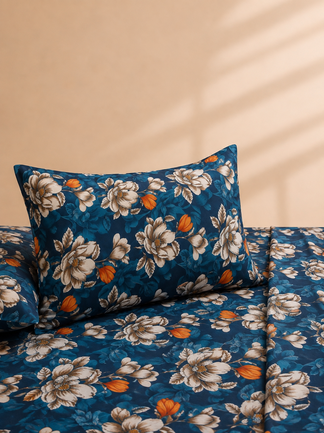 Indigo Floral Charm 3 Pc Bed Sheet Set by MeruHome – gallery view 3
