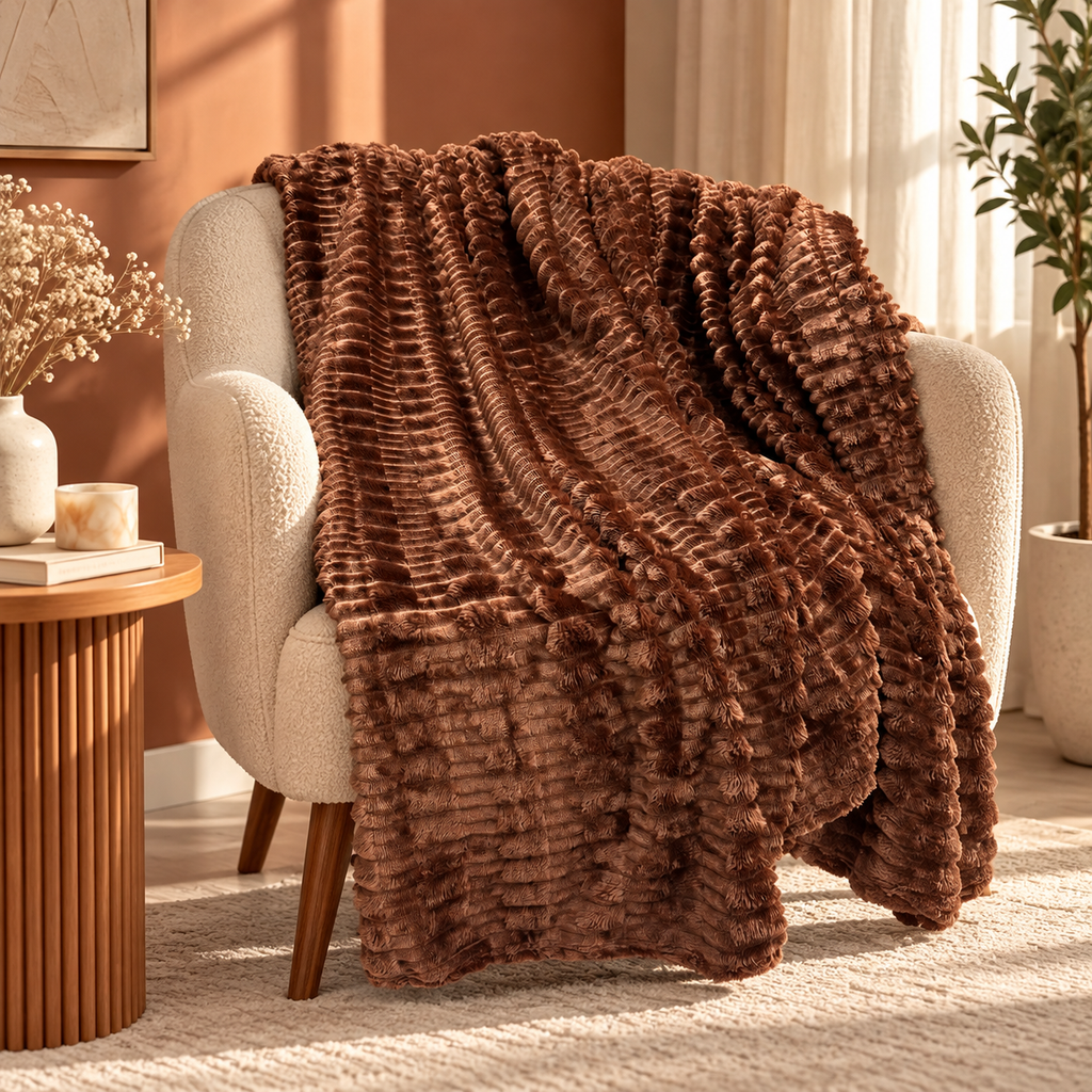Cocoa Brown Bubble Blanket 1