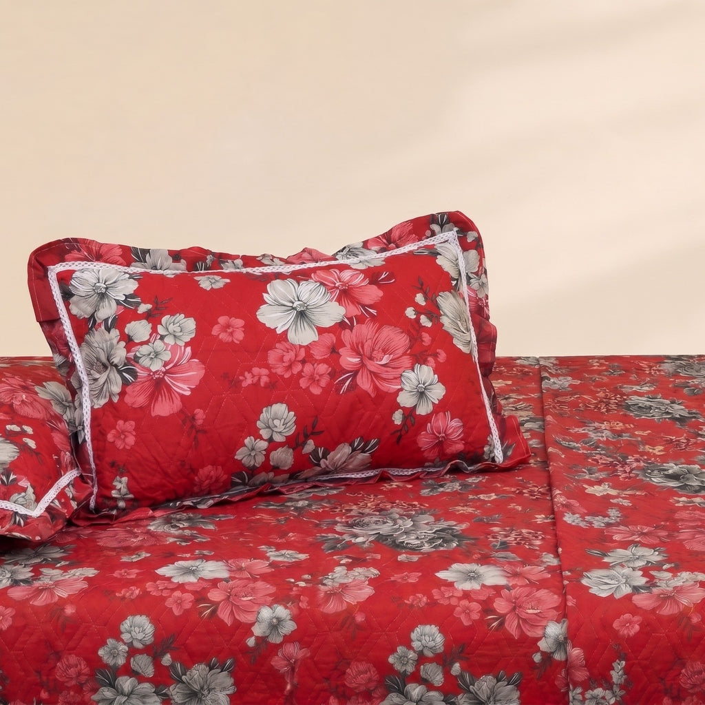 Serene Chantilly 3 Pc Frilled Bedspread Set by MeruHome – gallery view 3