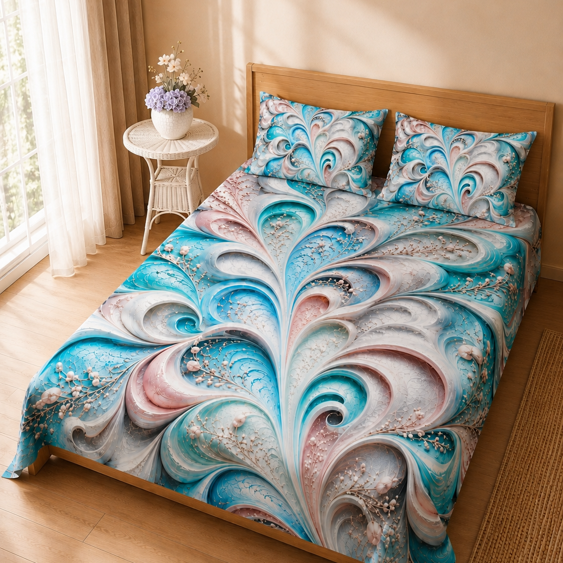 Illusion 3D bedsheets with a vivid textured finish