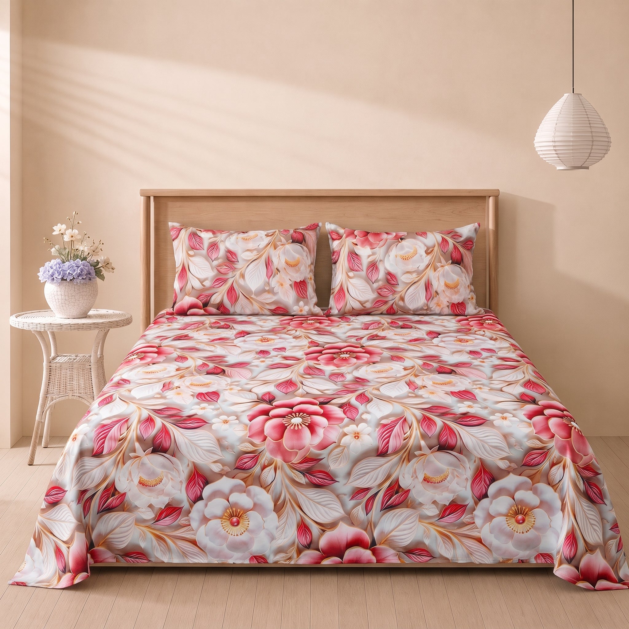 Mirage White Prossie 3 Pc Bed Sheet Set by MeruHome – gallery view 2