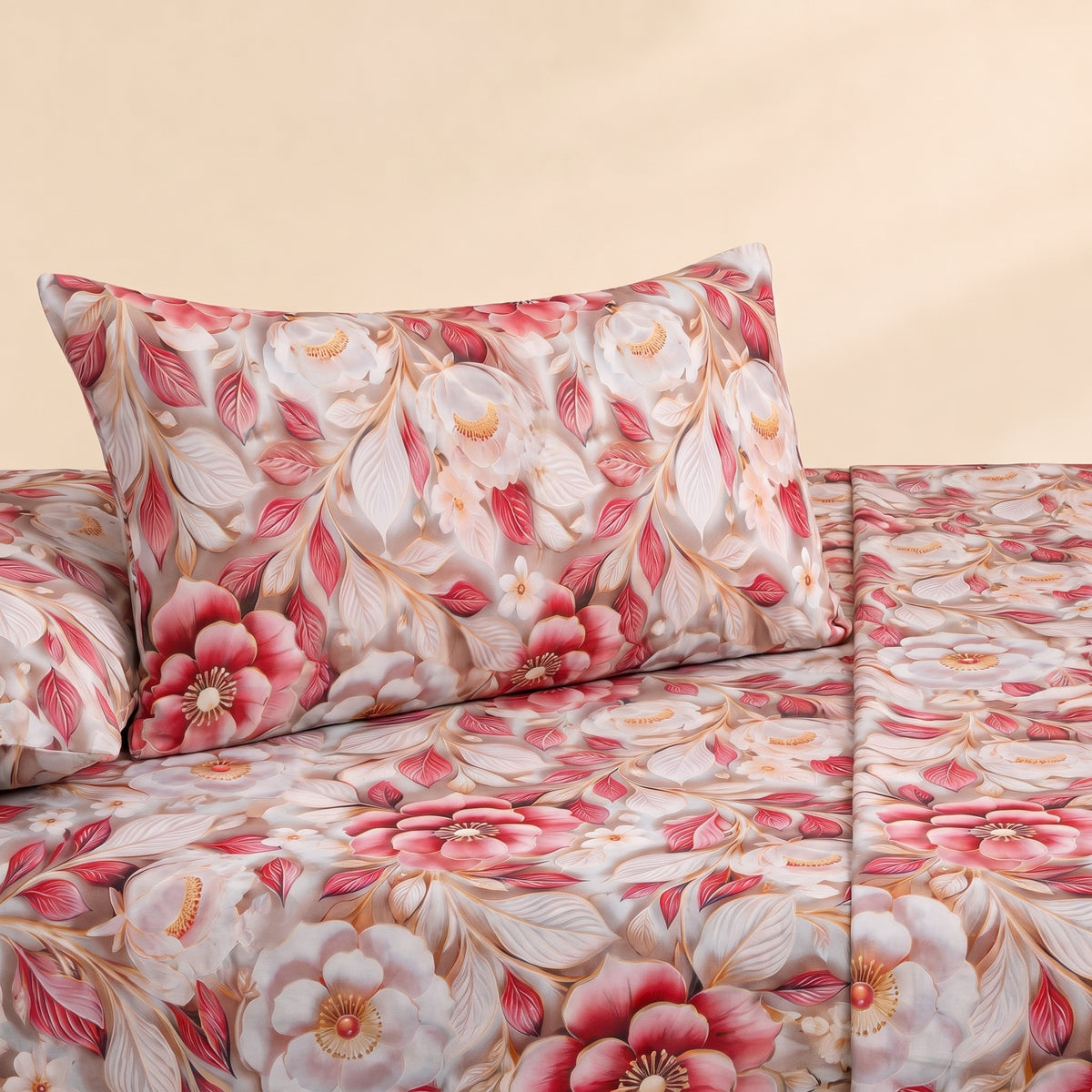 Mirage White Prossie 3 Pc Bed Sheet Set by MeruHome – gallery view 4
