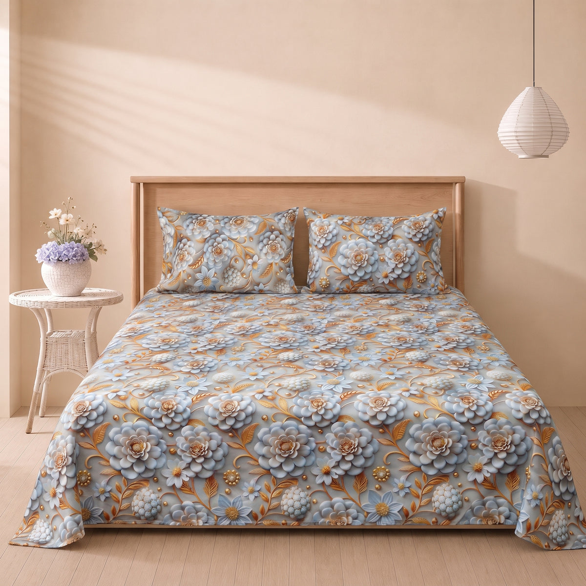 Mirage Moonstone 3 Pc Bed Sheet Set by MeruHome – gallery view 2