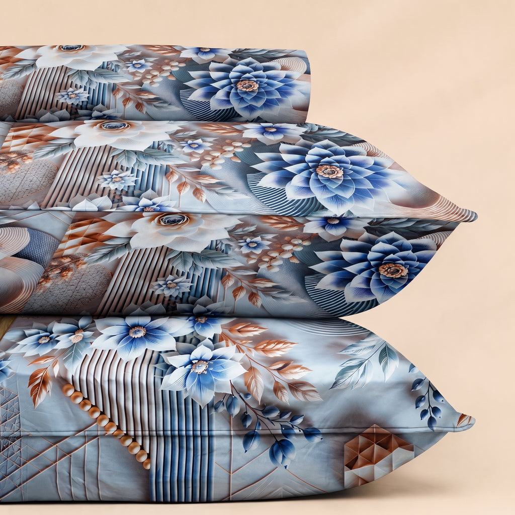 Mirage Bluebell 3 Pc Bed Sheet Set by MeruHome – gallery view 3