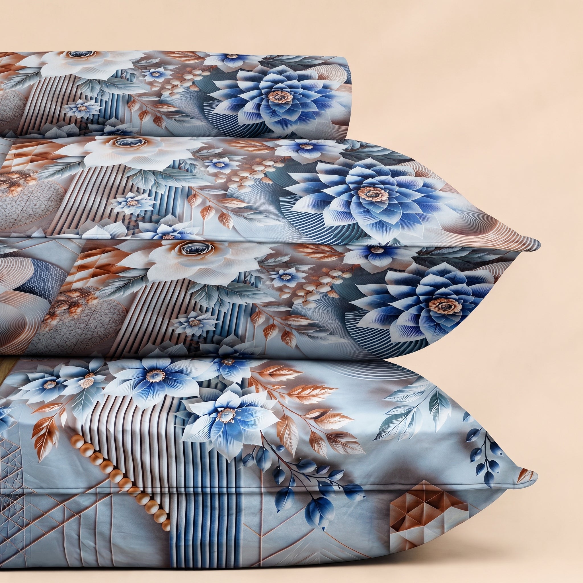 Mirage Bluebell 3 Pc Bed Sheet Set by MeruHome – gallery view 3