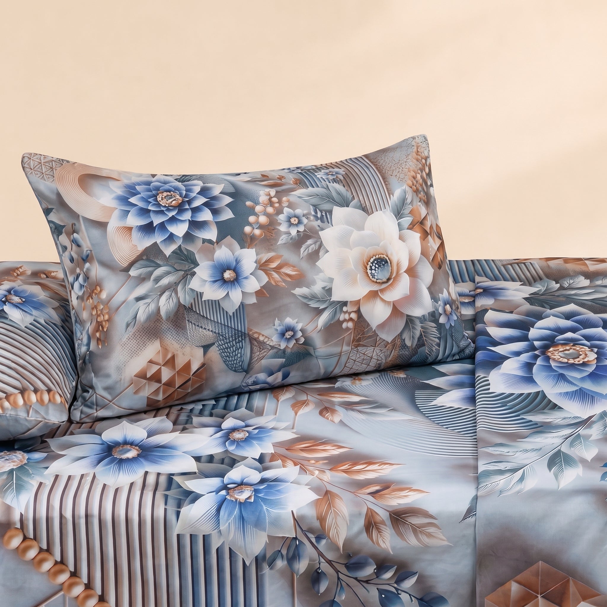 Mirage Bluebell 3 Pc Bed Sheet Set by MeruHome – gallery view 4